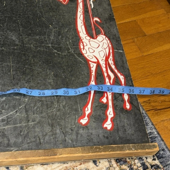 Vintage Children’s Chalkboard Blackboard Sign Numbers/Alphabet/Monkeys/Giraffe - Picture 8 of 16
